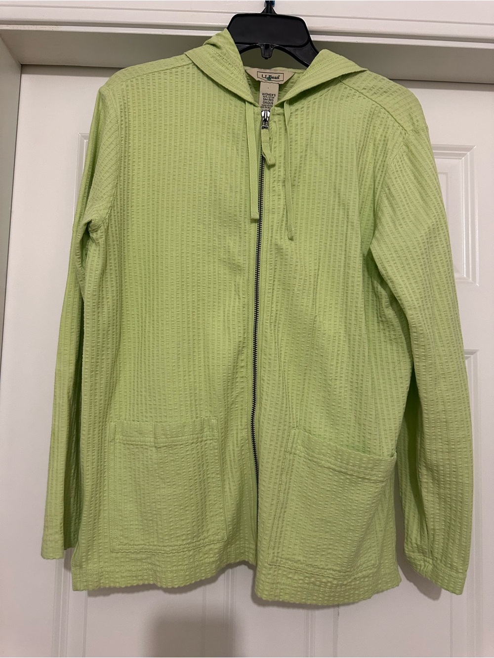 L.L. Bean Light Green Hooded Zip Jacket